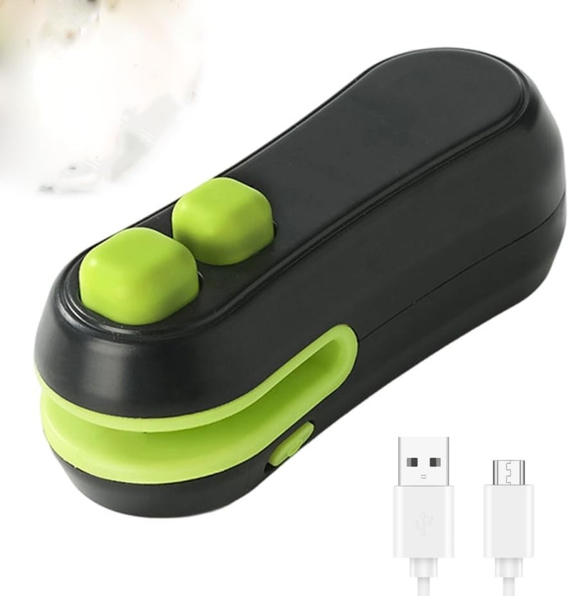 Loupai Mini Bag Sealer,2025 Upgraded 2 in 1 Mini Bag Sealer,Rechargeable Handheld Bag Sealer with Cutter and Magnet for Snack Plastic Bags Food Storage Travel (black) - Image 1